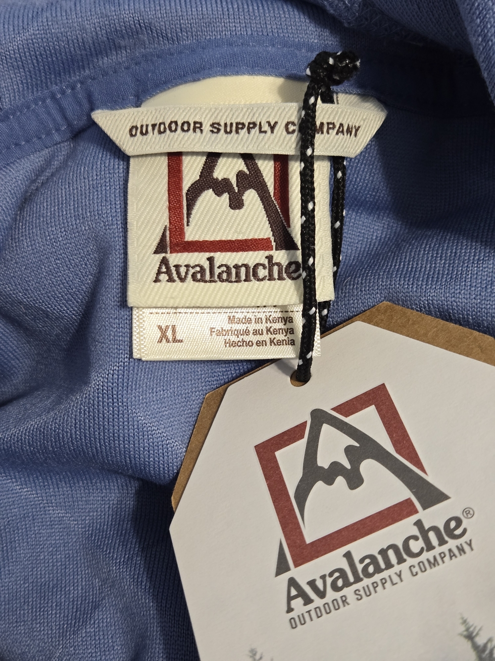 Avalanche Quilted Hoodie XL Blue Fleece Pullover Oversized Cozy Outdoor Sweat - Picture 5 of 7